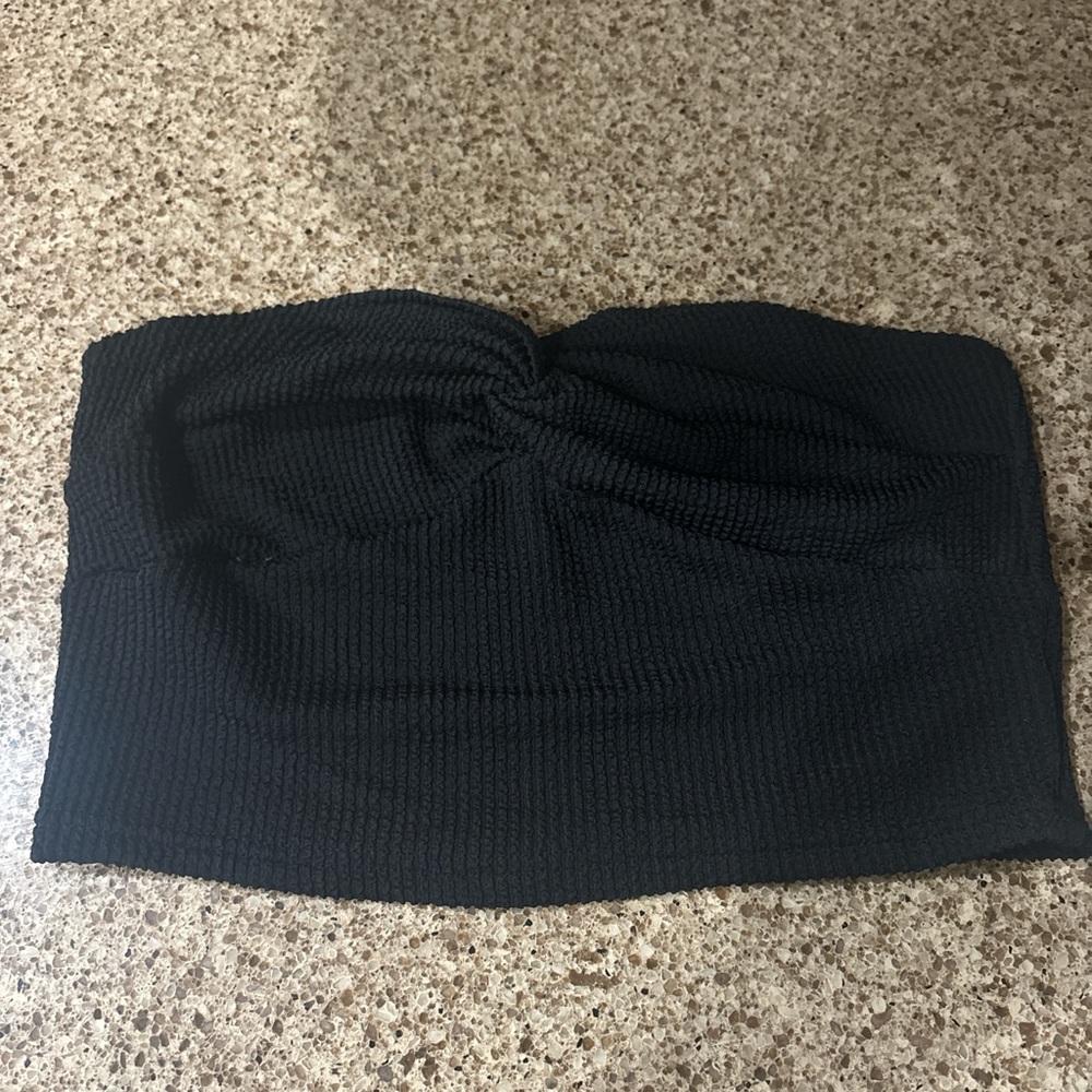 Black Strapless Bandeau Top